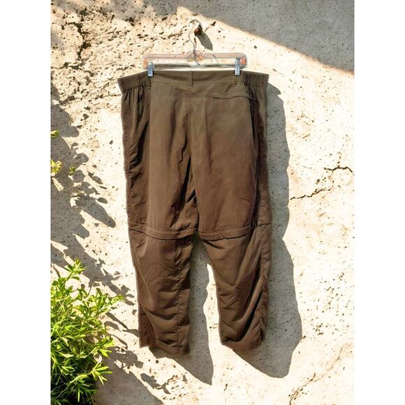 ExOfficio Insect Shield Convertible Hiking Pants Brown Green 40x30 Zip Off EUC - Picture 4 of 9